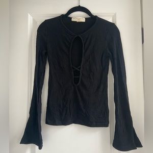 Urban Outfitters Black Keyhole Shirt